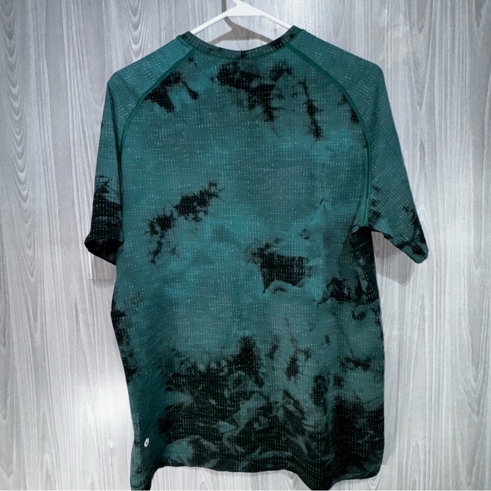 Lululemon Metal Vent Tech Short Sleeve Shirt Sea Green Tie Dye Sz Large Athletic - Picture 2 of 7